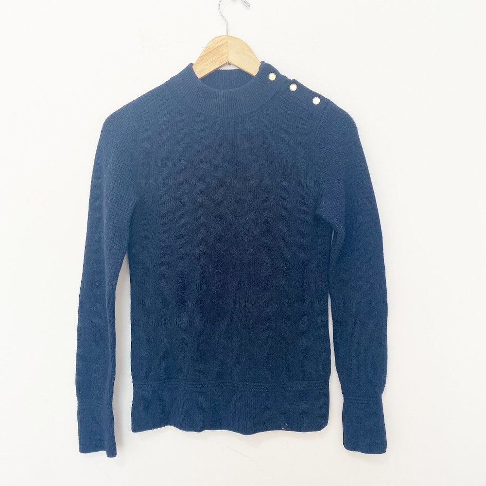 Club Monaco Navy Blue Wool Mockneck Sweater Size XS